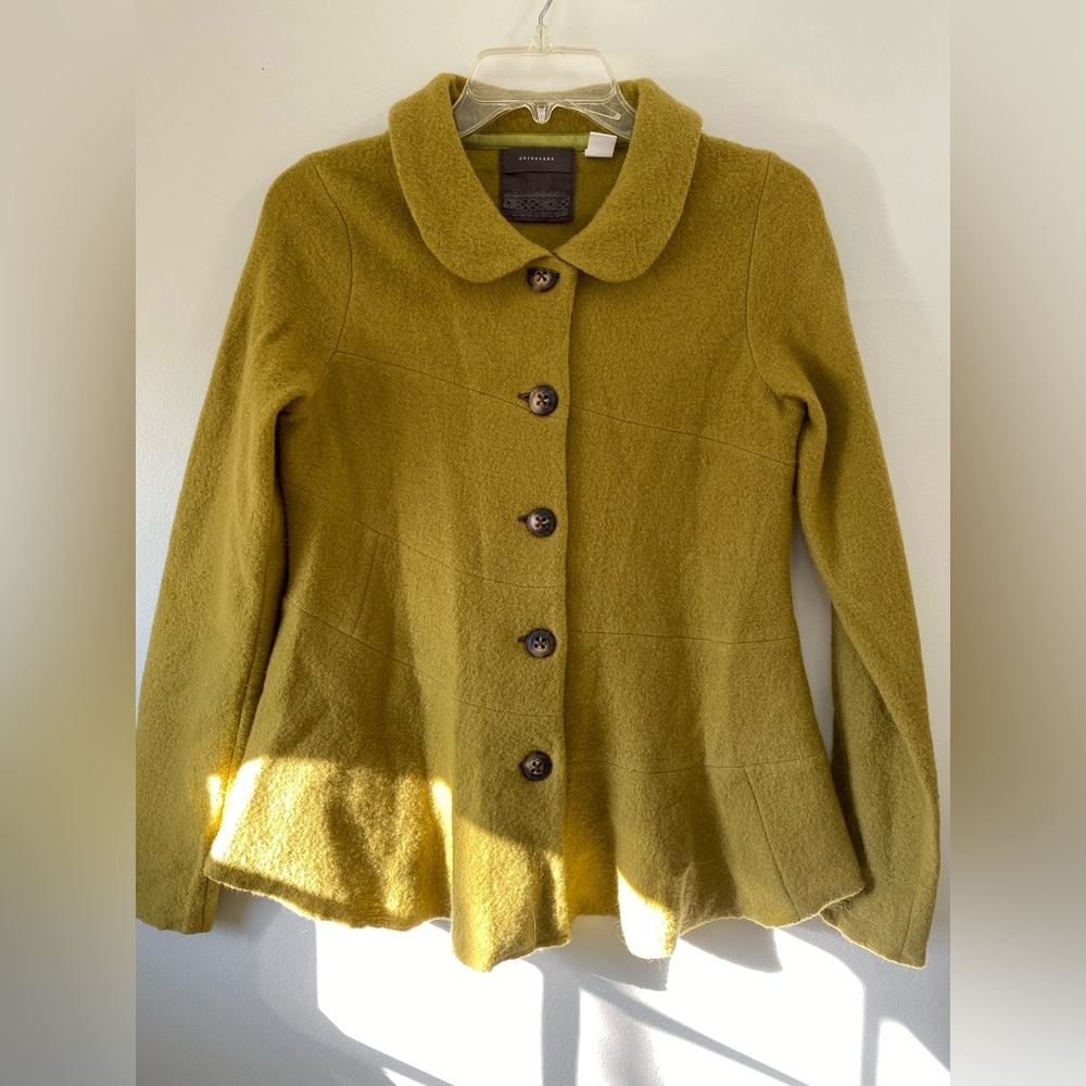 Guinevere Women’s Small Wool Pea Green Jacket